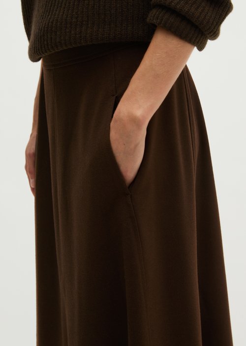 Flared flannel skirt — Burnt Coffee