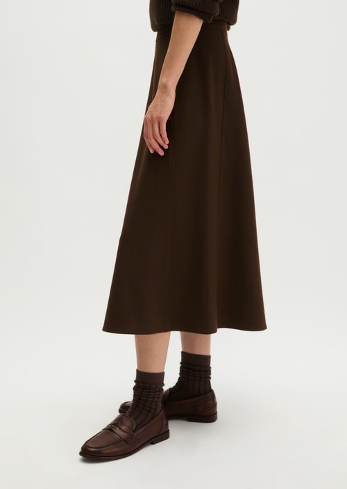 Flared flannel skirt — Burnt Coffee