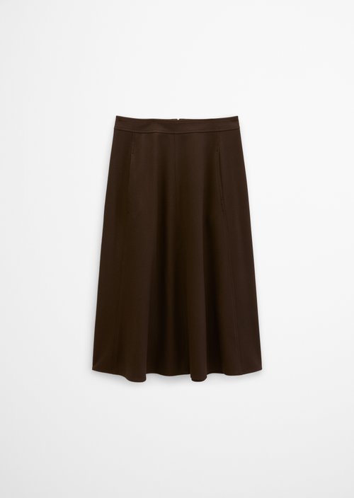 Flared flannel skirt — Burnt Coffee