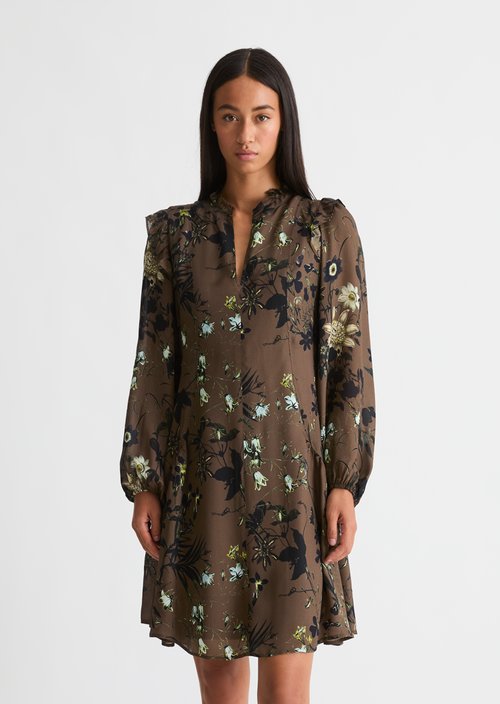 Short A-Line Dress — Dark Brown