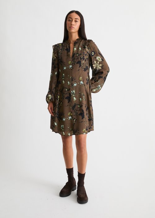 Short A-Line Dress — Dark Brown