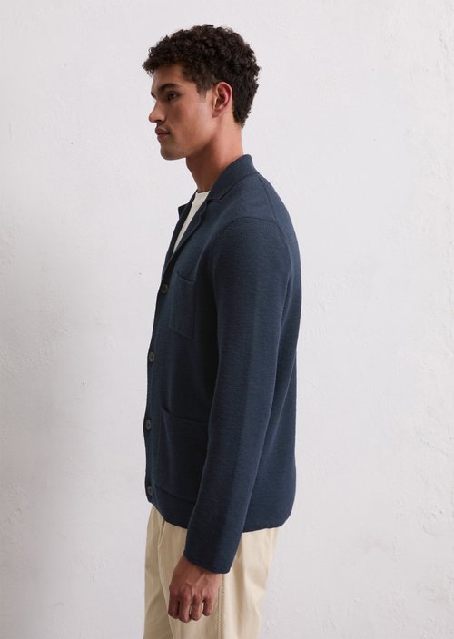 Regular knit jacket — Dark Navy