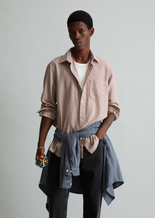 Regular-fit shirt — Medium Beige