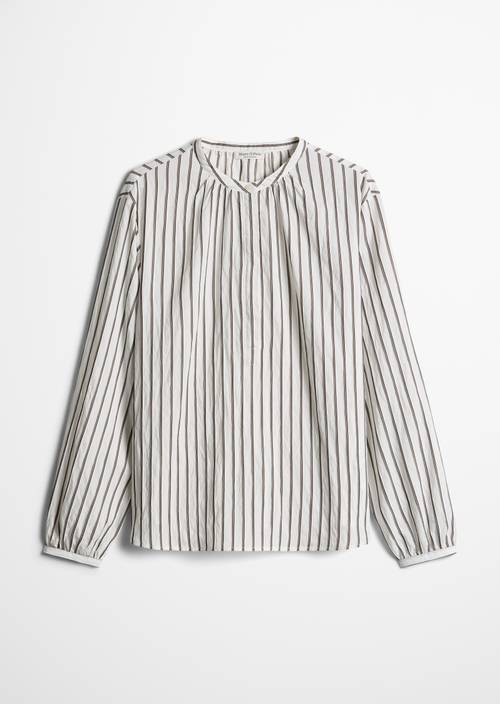 Streifenbluse regular Offwhite in freigestellter Ansicht ohne Model