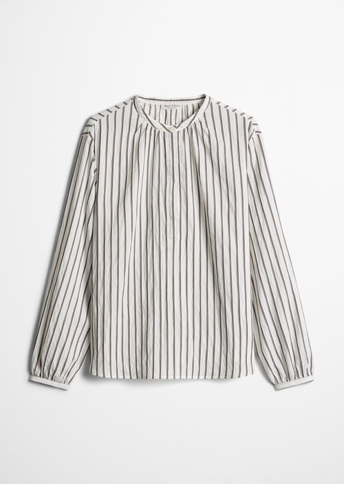 Regular-Fit Striped Blouse — Offwhite