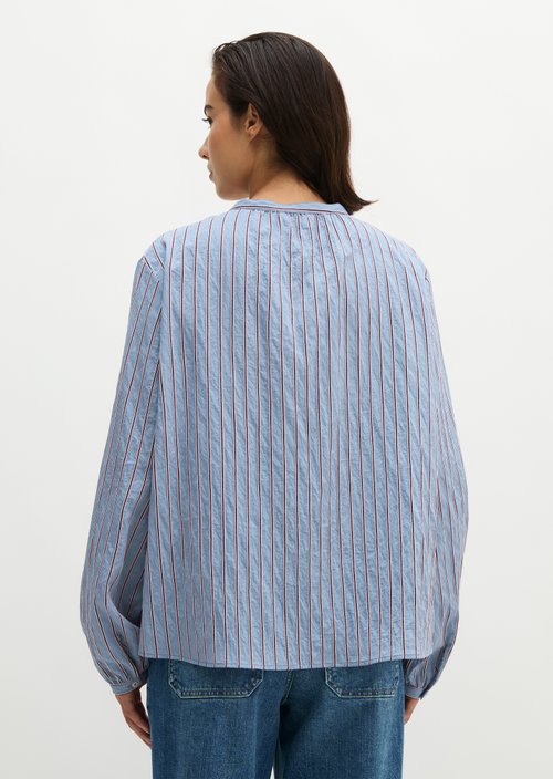 Regular-Fit Striped Blouse — Medium Blue