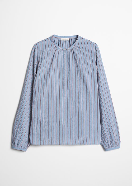 Regular-Fit Striped Blouse — Medium Blue