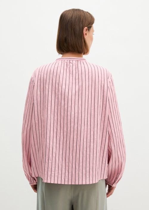 Regular-Fit Striped Blouse — Light Pink
