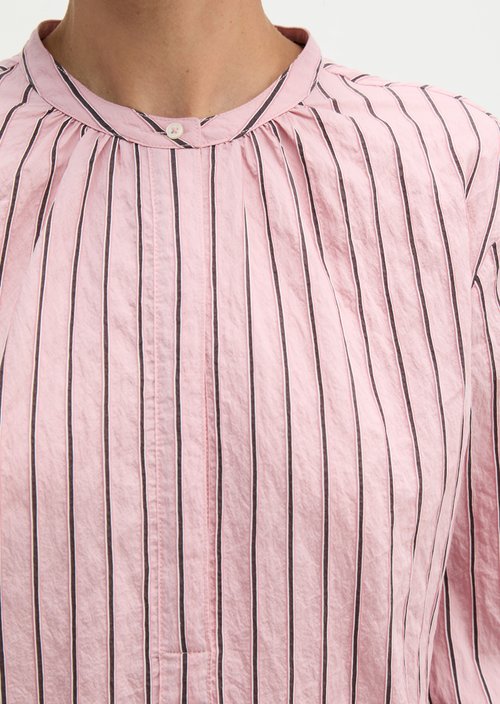 Regular-Fit Striped Blouse — Light Pink