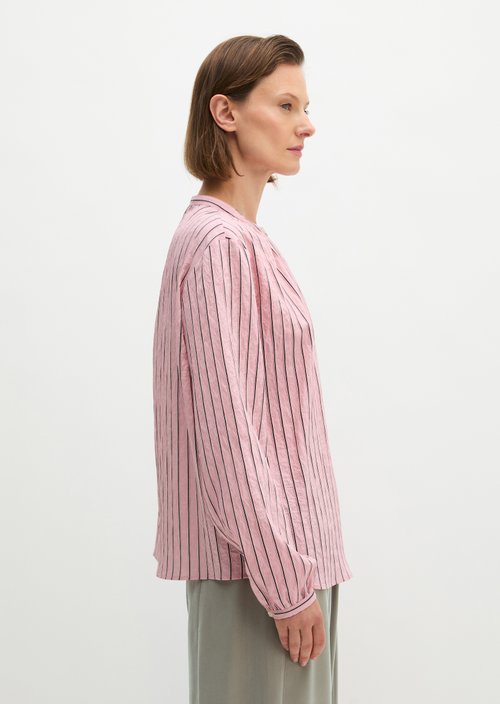 Regular-Fit Striped Blouse — Light Pink