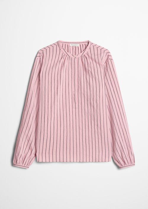 Regular-Fit Striped Blouse — Light Pink