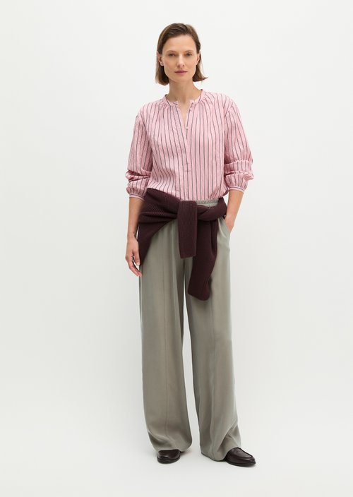 Regular-Fit Striped Blouse — Light Pink