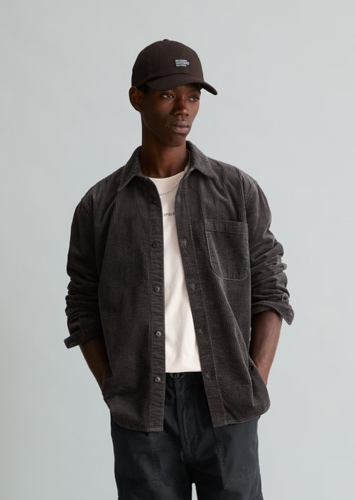 Regular-fit corduroy shirt — Light Graphite