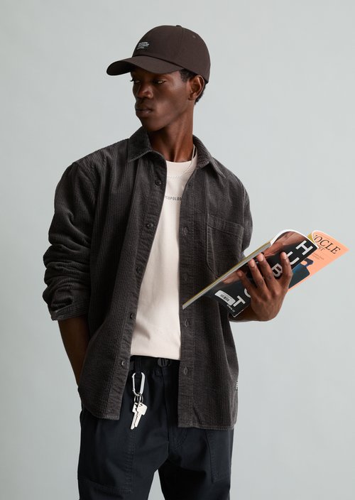 Regular-fit corduroy shirt — Light Graphite