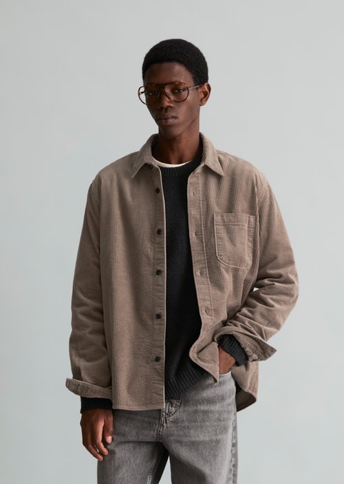 Regular-fit corduroy shirt — Dolphin