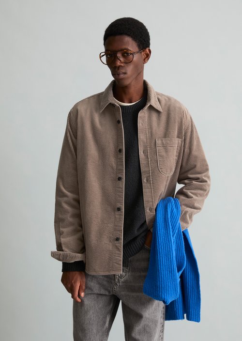 Regular-fit corduroy shirt — Dolphin