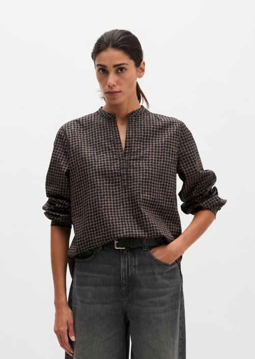 Relaxed tunic-style blouse — Medium Brown