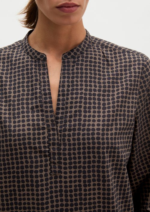 Relaxed tunic-style blouse — Medium Brown