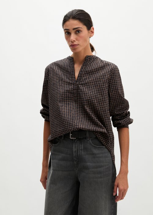 Relaxed tunic-style blouse — Medium Brown