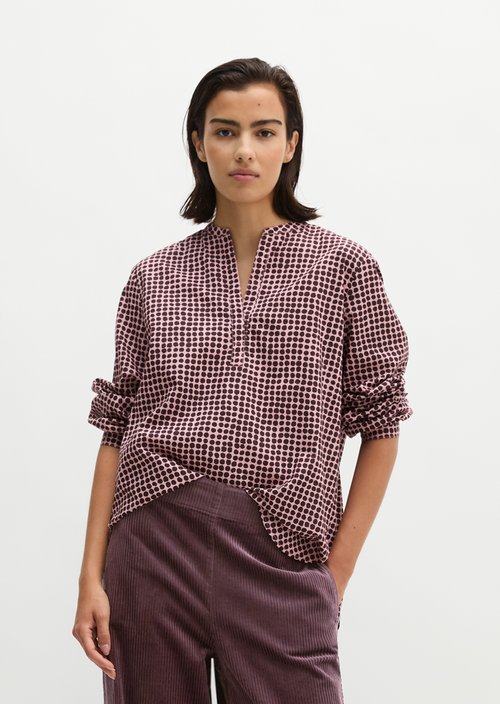 Relaxed tunic-style blouse — Dark Red