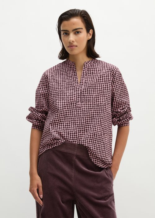 Relaxed tunic-style blouse — Dark Red