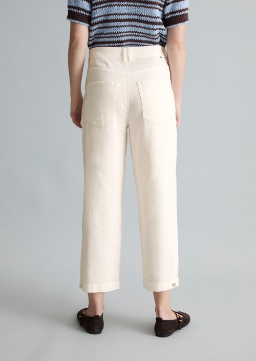 Barrel pants cropped — Creamy White
