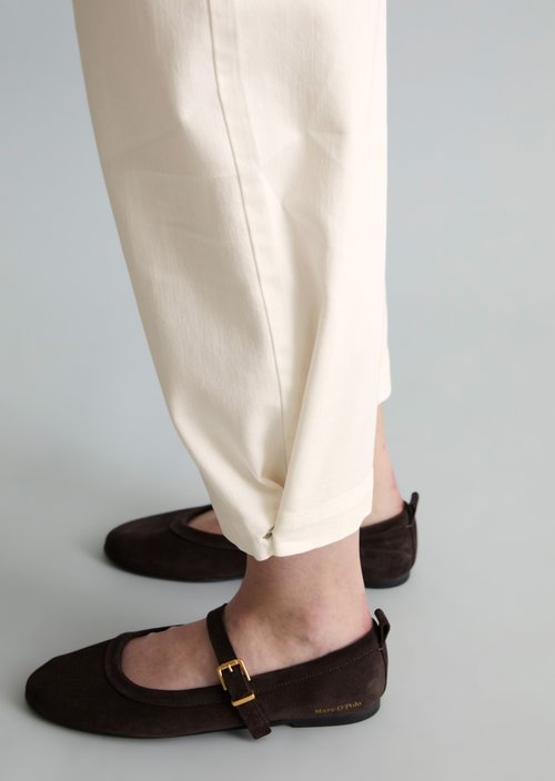 Barrel pants cropped — Creamy White