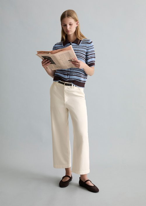 Barrel pants cropped — Creamy White
