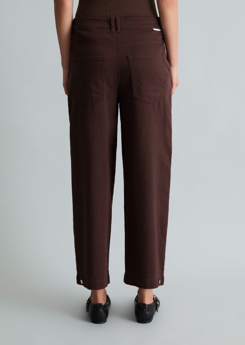 Barrel pants cropped — Burnt Aubergine