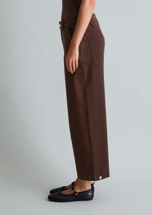 Barrel pants cropped — Burnt Aubergine