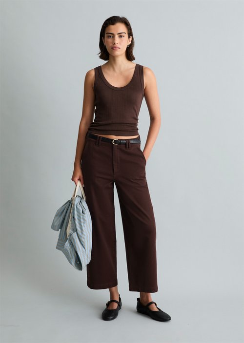 Barrel pants cropped — Burnt Aubergine