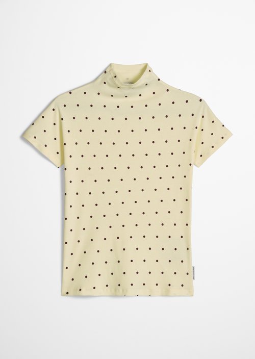 Slim-Fit Ribbed Jersey Top — Light Yellow