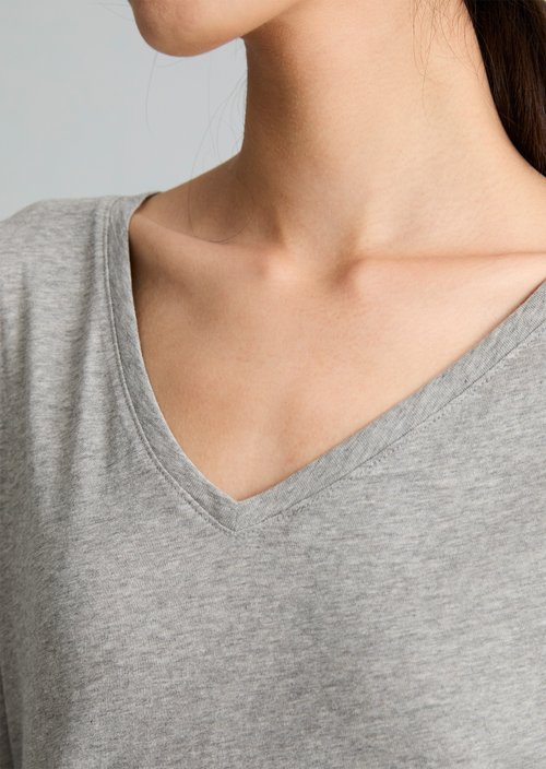 Slim-fit long-sleeve shirt — Stone Melange