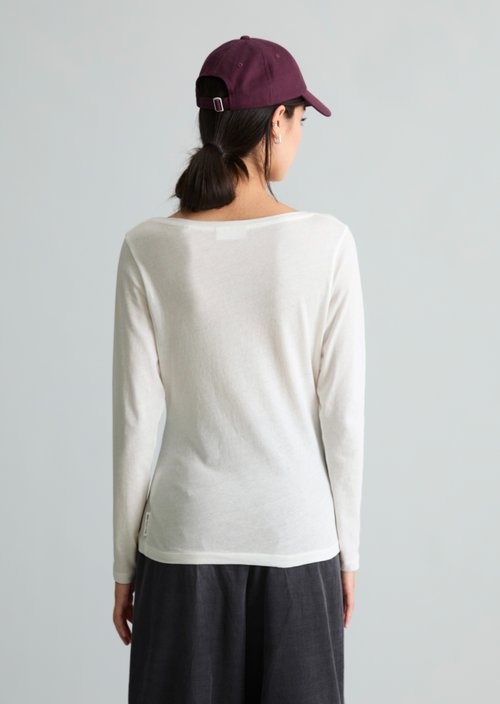 Slim-fit long-sleeve shirt — Silky White
