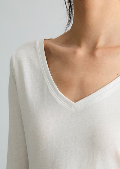Slim-fit long-sleeve shirt — Silky White