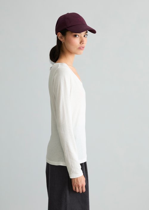Slim-fit long-sleeve shirt — Silky White