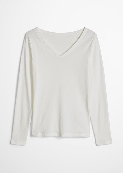 Slim-fit long-sleeve shirt — Silky White