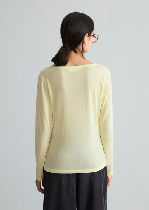 Slim-fit long-sleeve shirt — Butter Yellow