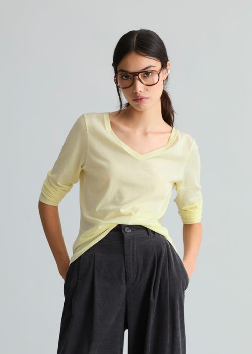 Slim-fit long-sleeve shirt — Butter Yellow