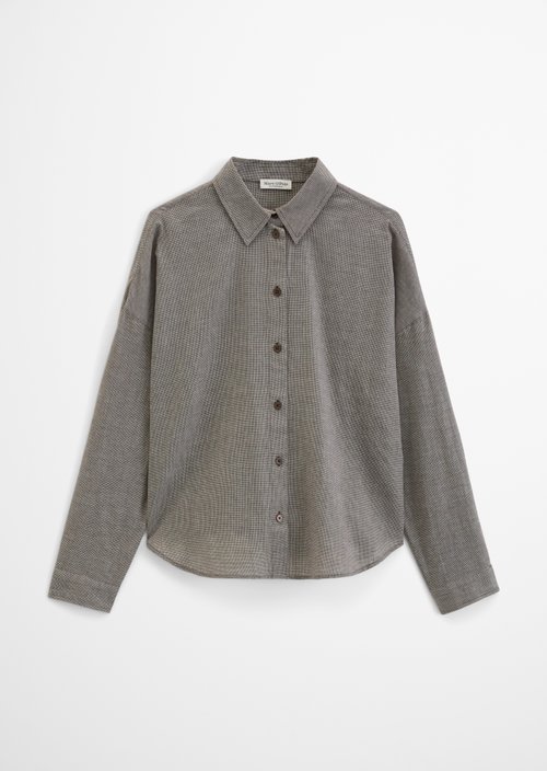 Oversized Seersucker Blouse — Medium Brown