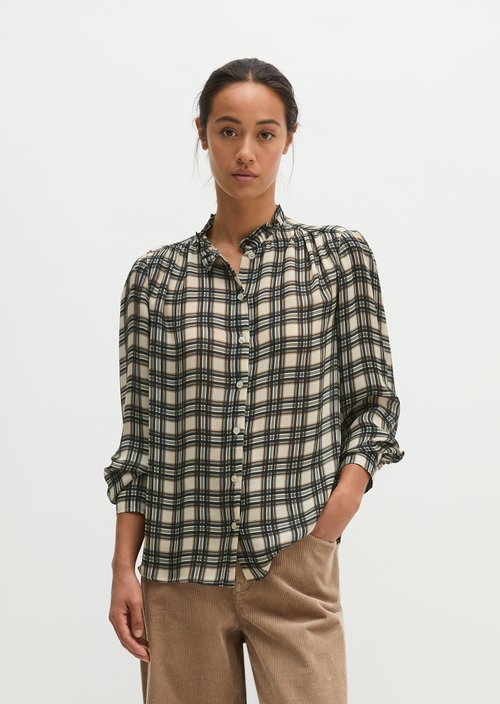Ruffled Blouse, Regular Fit — Offwhite