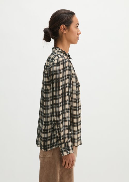 Ruffled Blouse, Regular Fit — Offwhite