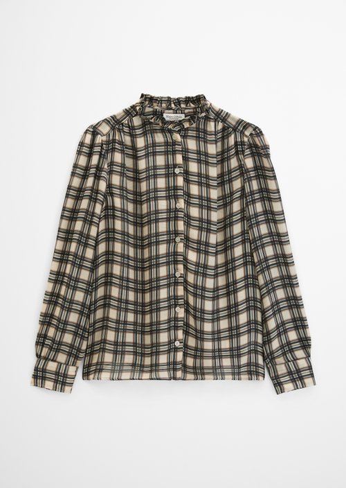 Ruffled Blouse, Regular Fit — Offwhite