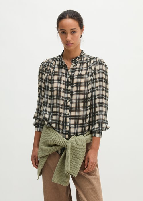 Ruffled Blouse, Regular Fit — Offwhite