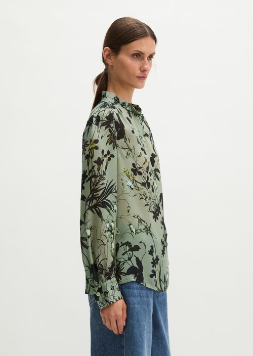 Ruffled Blouse, Regular Fit — Light Green