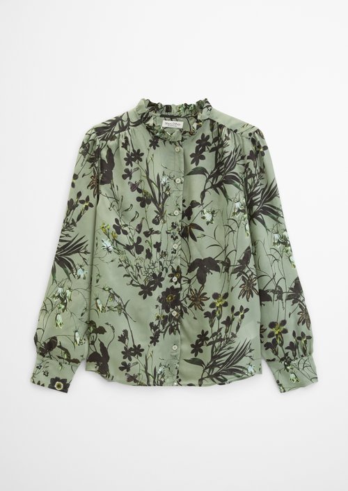 Ruffled Blouse, Regular Fit — Light Green
