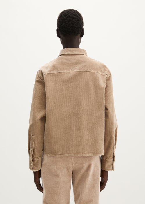 Regular-Fit Cord Blouse — Earthy Taupe