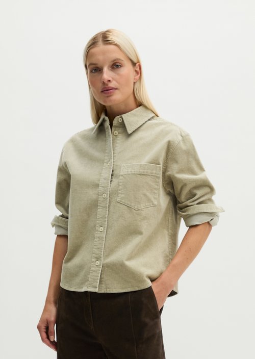Regular-Fit Cord Blouse — Smooth Sage