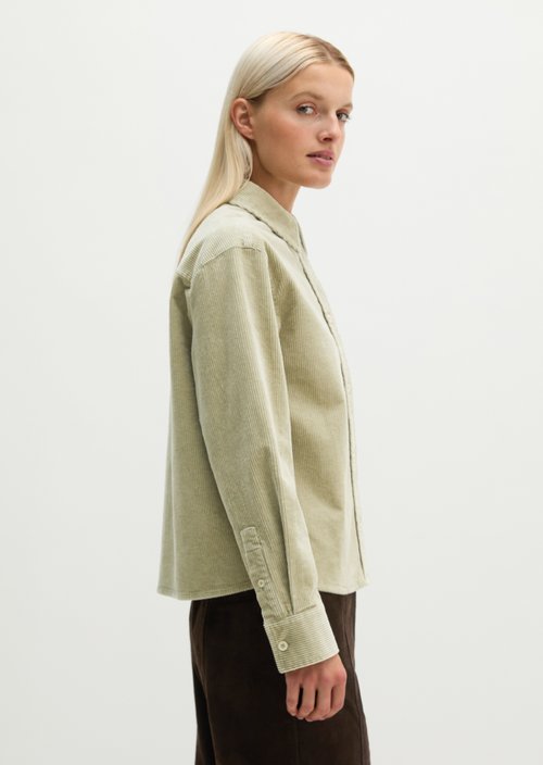 Regular-Fit Cord Blouse — Smooth Sage