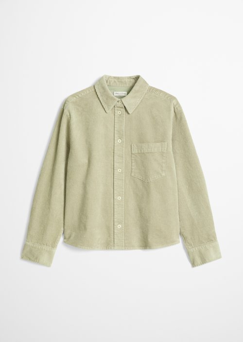 Regular-Fit Cord Blouse — Smooth Sage